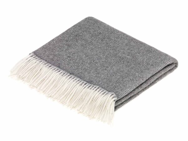 Bronte by Moon Fabrics Throw: Herringbone Grey