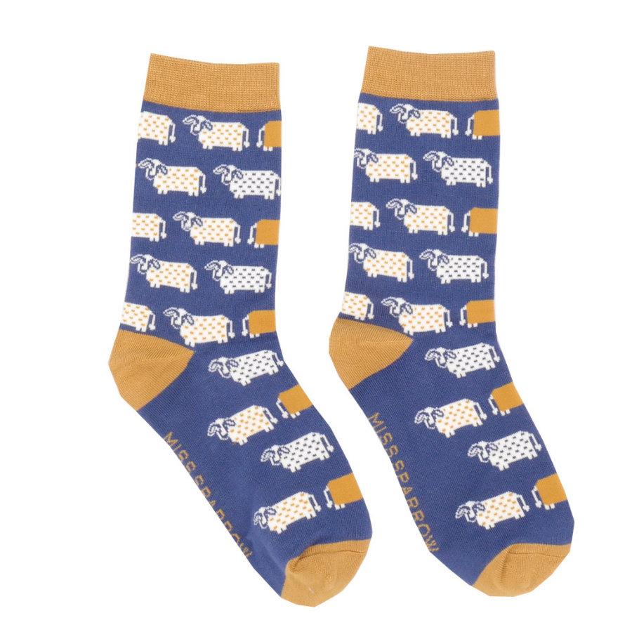 Miss Sparrow Adult Cow Bamboo Socks - Home & More Interiors